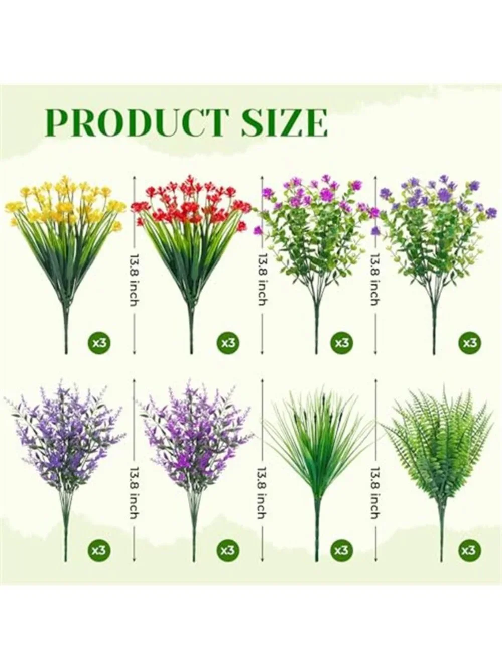 Artificial Outdoor Flowers Faux Daisy Fern Plants UV Resistant Patio Decor Set